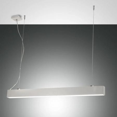 Balkenförmige Next LED Pendelleuchte mit Dimmer in Weiß 112cm mit Ober- & Unterlicht von Fabas Luce