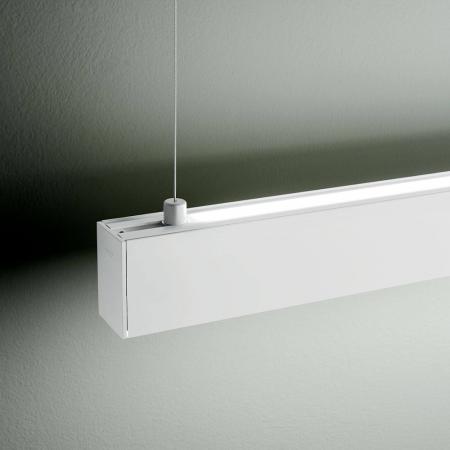 Balkenförmige Next LED Pendelleuchte mit Dimmer in Weiß 142cm mit Ober- & Unterlicht von Fabas Luce