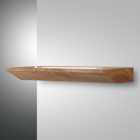 Linus Eichenholz LED Wandleuchte dimmbar 40cm auch als beleuchtetes Wandregal nutzbar von Fabas Luce