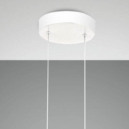 Sumter Ovale LED-Pendelleuchte im luftigen Draht-Look dimmbar in Weiß 80cm von Fabas Luce