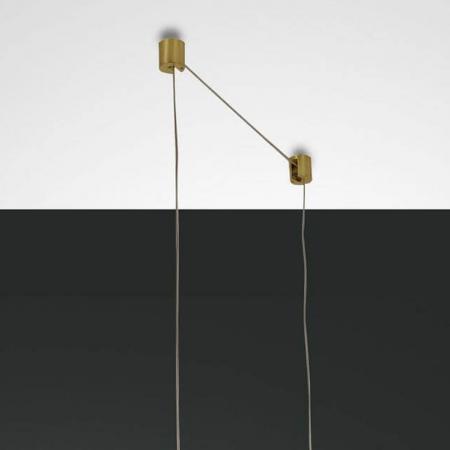 Prado LED Pendelleuchte im Röhrenstil mit Ober- und Unterlicht in Messing/Schwarz dimmbar von Fabas Luce