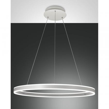 Palau LED-Pendelleuchtein in Ringform Weiß up&downlight dimmbar Ø80cm von Fabas Luce