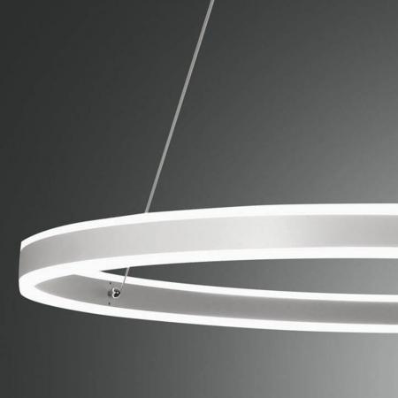 Palau LED-Pendelleuchtein in Ringform Weiß up&downlight dimmbar Ø80cm von Fabas Luce