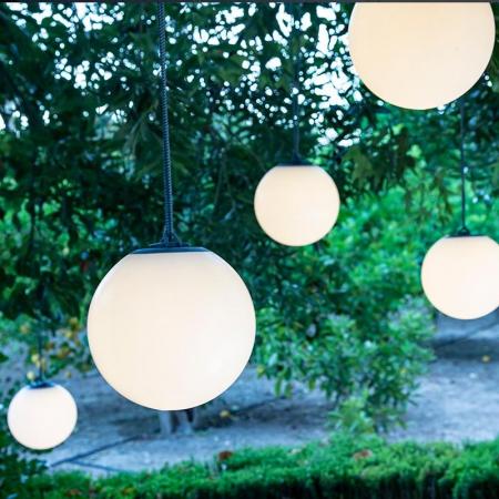 New Garden NORAI mobile LED Hängeleuchte weiss/beige aufladbar RGB