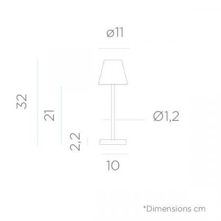 Touch Sensor TISCHLAMPE LOLA SLIM 30 space grau Akku New Garden