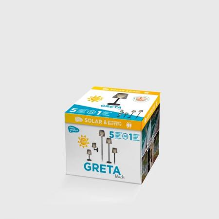 New Garden GRETA 5 in 1 LED-Leuchte Solar Akku schwarz Recycled Ocean Plastic