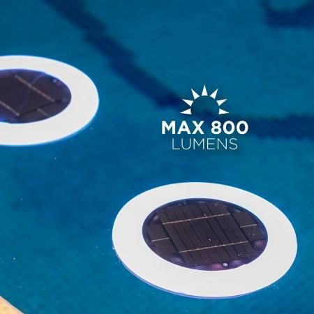 New Garden Papaya LED Pool-Lampe Akku Solar Fernbedienung warmweißes und Multicolor RGB Licht IP68