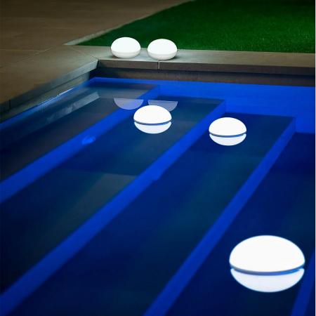 New Garden COCO LED Pool-Lampe Akku Fernbedienung warmweißes und Multicolor RGB Licht IP68