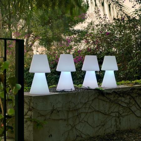 New Garden LOLA 45 LED-Tischleuchte weiss Akku RGB