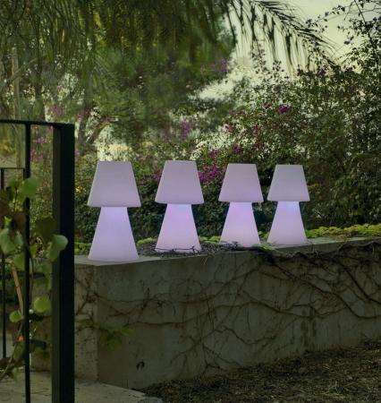 New Garden LOLA 45 LED-Tischleuchte weiss Akku RGB