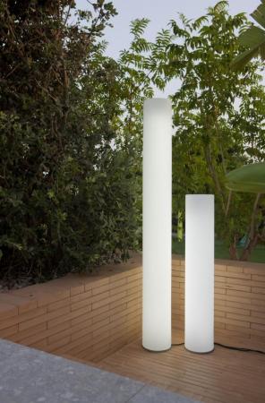 2er SET 160cm New Garden Säulenförmige weisse LED Outdoor-Standleuchten FITY kaltweiss