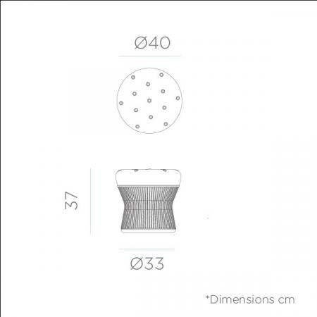 New Garden CORFU 40 SOLAR beleuchteter Hocker Akku RGBW dim Fernbedienung