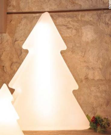 PINUS Großer leuchtender Baum Weiß 100cm Akku RGBW für Innen & Außen New Garden