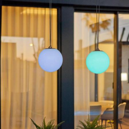New Garden NORAI mobile LED Hängeleuchte weiss/grau Akku RGB