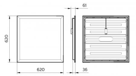 Philips Ledinaire LED Decken Panel 62x62cm 4000K Weiß 3400 Lumen - Neutralweiss IP20 UGR19