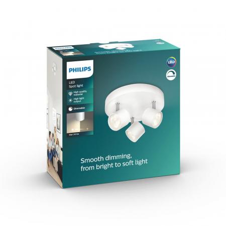 Philips myLiving Star 3-flammiger LED-Deckenstrahler in weiß mit schwenkbaren Lampen