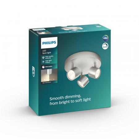 Philips myLiving LED Deckenstrahler Star 3-flammig aus Aluminium mit schwenkbaren Leuchten