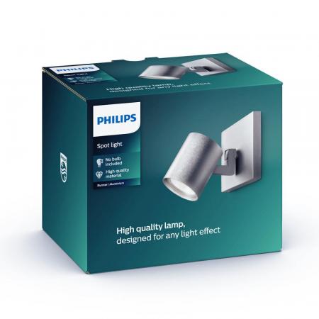 BUNDLE Philips myLiving Spot Runner Wand- und Deckenstrahler aus Aluminium mit schwenkbarem Kopf inkl. 1 x GU10 LED Preisvorteil