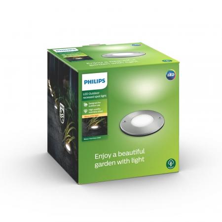Philips myGarden LED Bodeneinbauspot Moss aus Edelstahl überfahrbar