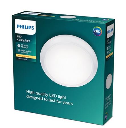 Runde weiße Philips myLiving LED Deckenleuchte Cinnabar ø40cm warmweißes Licht mit Eye Comfort IP20