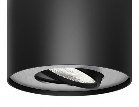 Philips myLiving Runder puristischer LED Deckenstrahler 1flg. in mattem schwarz mit schwenkbarem Kopf