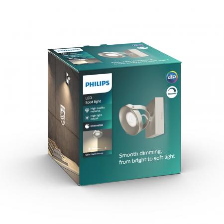 Philips myLiving LED Spot Spur 1flg. 533101716, 500lm, Stahl Gebürstet - Aktion: Nur noch angezeigter Bestand verfügbar