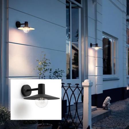 Philips myGarden Wandleuchte Skua Laterne mit Glaszylinder in Schwarz