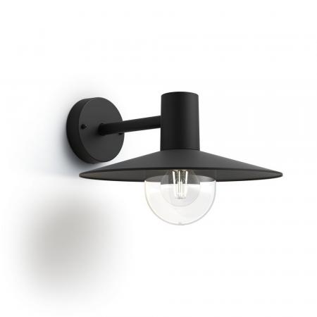 Philips myGarden Wandleuchte Skua Laterne mit Glaszylinder in Schwarz