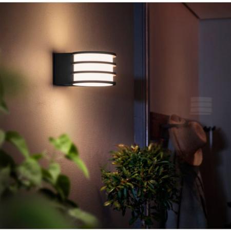 Philips Hue White Ambiance Lucca LED Wandleuchte Outdoor ZigBee in anthrazit