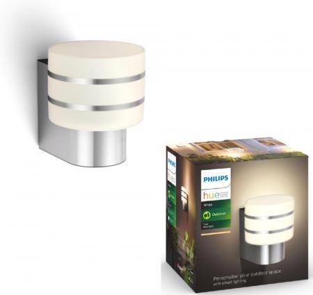 Philips Hue White Ambiance Tuar LED Wandleuchte Outdoor Edelstahl