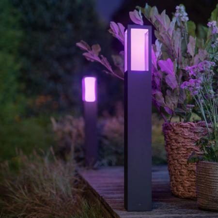 77cm hohe Philips Hue LED Garten Wegeleuchte Impress in Schwarz ZigBee steuerbar IP44