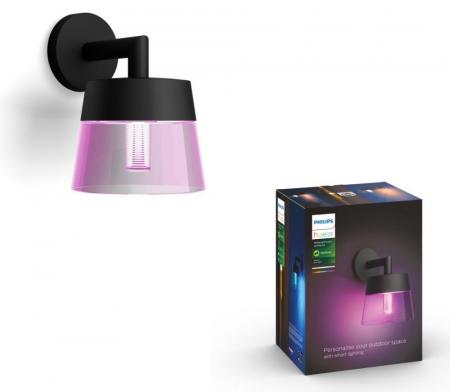 Philips HueLED Wandleuchte White & Color Ambiance Attract Schwarz IP44