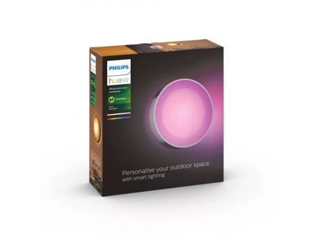 Philips Hue White Color Ambiance Daylo LED Outdoor Wandleuchte silber IP44 ZigBee