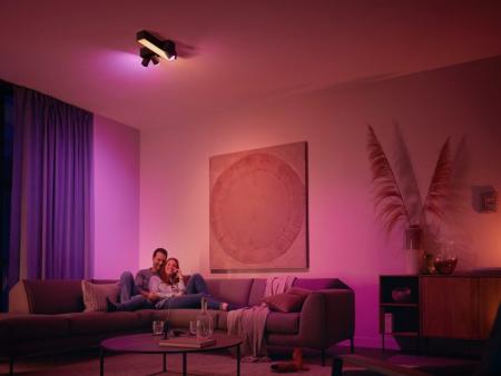 Philips Hue White And Color Centris Cross 3er-Spot Deckenleuchte in Schwarz  RGBW + TW