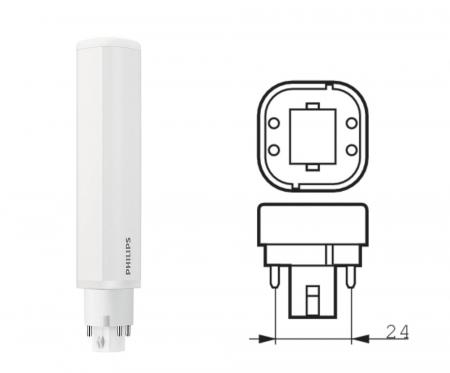 Philips G24q-3 CorePro LED Lampe in Stabform PLC 4 Pin/ Stifte 9W 3000K warmweiß für EVG