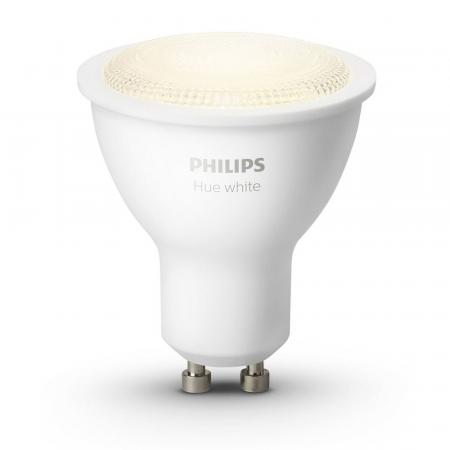 Aktion: Nur noch angezeigter Bestand verfügbar - Philips Hue Warm White GU10 LED Leuchtmittel 5,5W dimmbar Lichtfarbe warmweiß 2700K
