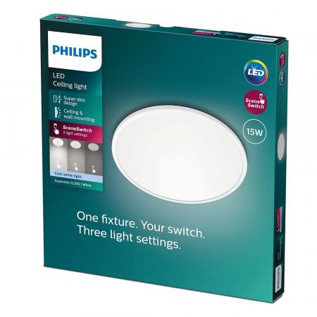 Superslim Philips myLiving LED Deckenleuchte weiß dimmbar ø25cm neutralweißes Licht mit Eye Comfort