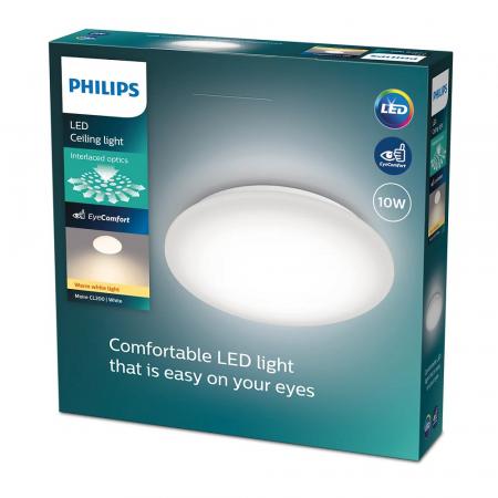 Philips LED Deckenleuchte Moire ø24cm weiß warmweißes Licht 2700K IP20