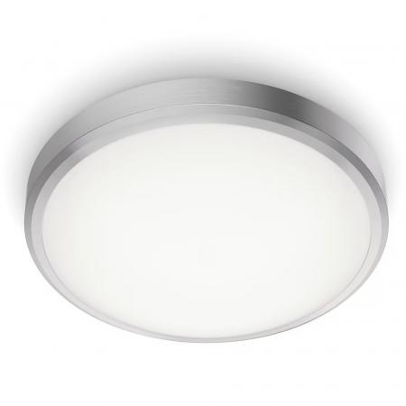 Philips LED Deckenleuchte Doris ø31cm Nickel neutralweißes Licht 4000K mit Eye Comfort - auch für das Bad geeignet IP44