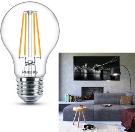 PHILIPS E27 klare sparsame LED Filament Lampe 8,5W wie 75W 4000K neutralweißes Licht