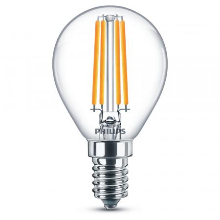 PHILIPS E14 LED Tropfen Lampe klar 6.5W wie 60W 2700K warmweiße Beleuchtung