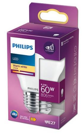 PHILIPS E27 Kleine LED Tropfen Lampe Milchglas 6.5W wie 60W 2700K warmweißes Licht