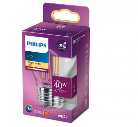 Philips LEDClassic E27 Filament Tropfen 4W wie 40W warmes Licht Klares Glas