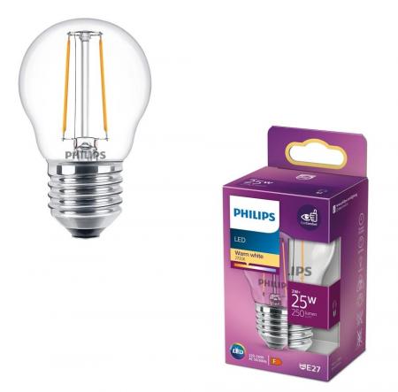 Philips E27 LED Lampe Classic Filament Tropfen klar 2W wie 25W 2700K warmweißes Licht