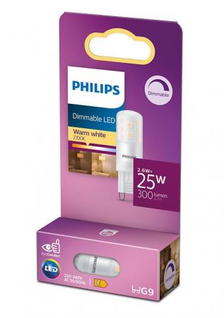 Philips LED G9-Brenner klein Capsule dimmbar 2,5W wie 25W warmweiss für kleine Lampen, Küche, Bad
