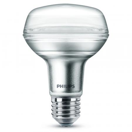 PHILIPS LED Strahler R80 E27 8W wie 100W 36° 2700K für gerichtetes warmweißes Licht