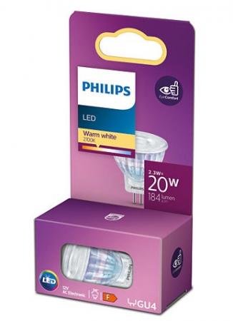 PHILIPS LED Strahler GU4-Sockel MR11 2.3W wie 20W Ersatz 36° -Abstrahlwinkel warmweisses Licht