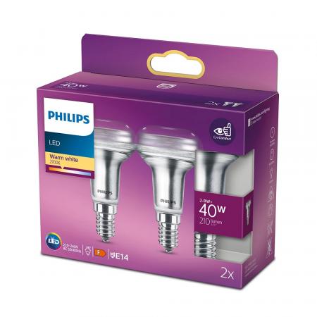 2er-Pack PHILIPS LED Strahler R50 E14 2.8W wie 40W 36° schmaler Abstrahlwinkel warmweiss