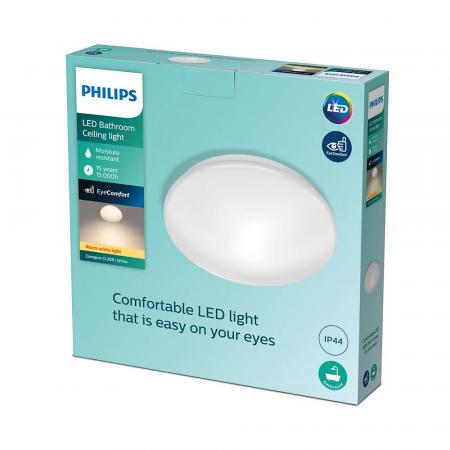 Philips LED Badezimmerleuchte Canopus ø35cm weiß warmweißes Licht 2700K mit Eye Comfort