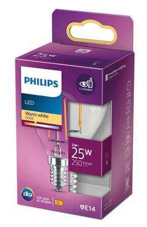 Philips E14 LEDClassic Tropfenform klar 2W wie 25W warmweisses Licht mit Filamentfäden